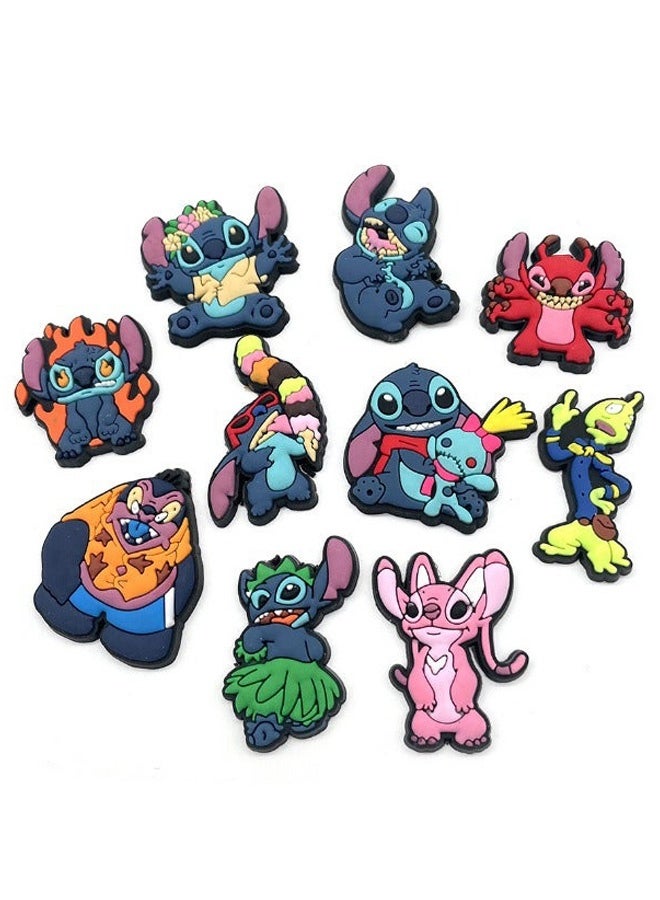 10 قطع من زينة أحذية كروكس من سلسلة Stitch Series Charms Shoes Charm للملابس اليومية إكسسوارات أحذية مثقوبة هدية لطيفة زينة أحذية قابلة للمشاركة للأطفال والفتيان والفتيات والرجال والنساء مستلزمات الحفلات - Image 2